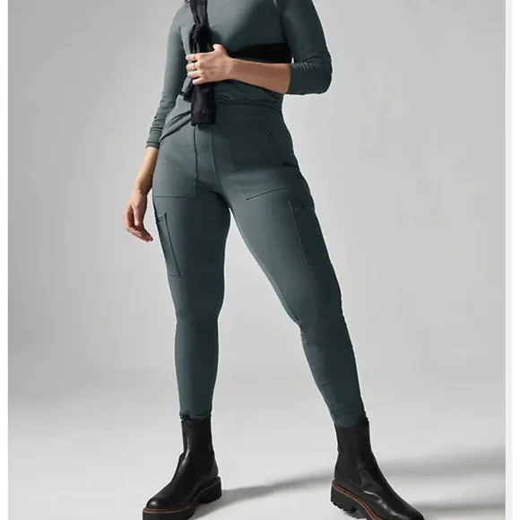Athleta Headlands Hybrid Cargo II Tight Leggings | Plus Sz 26 | Green Gray NWT - Picture 5 of 5